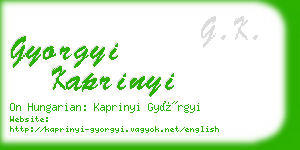 gyorgyi kaprinyi business card